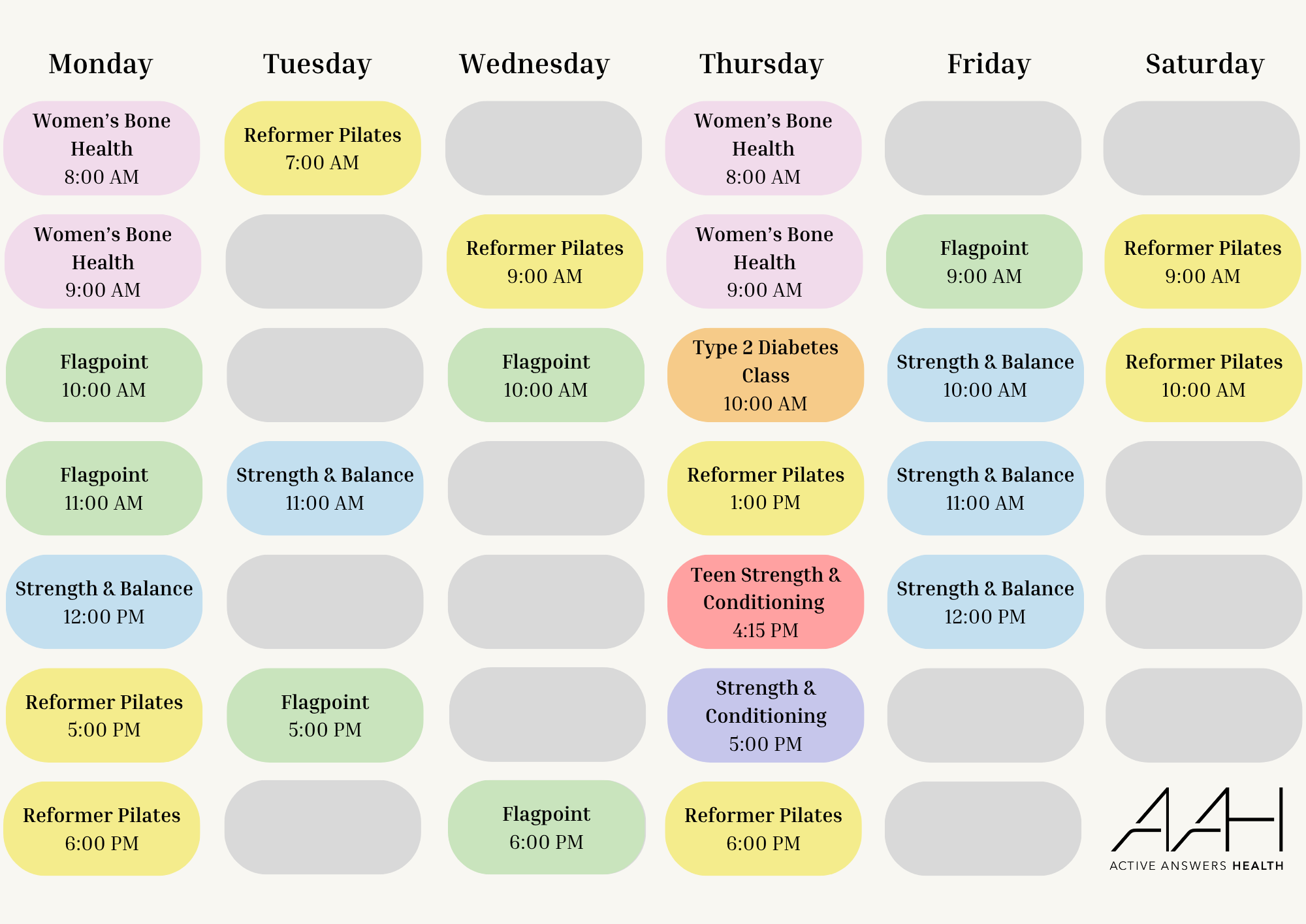 Class Schedule